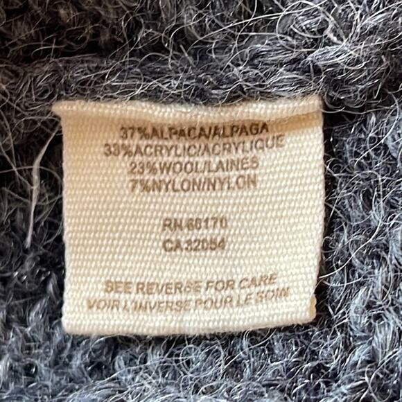 Free People Alpaca Wool Blend Button Front Cardigan Sweater Grey Medium - Picture 9 of 10